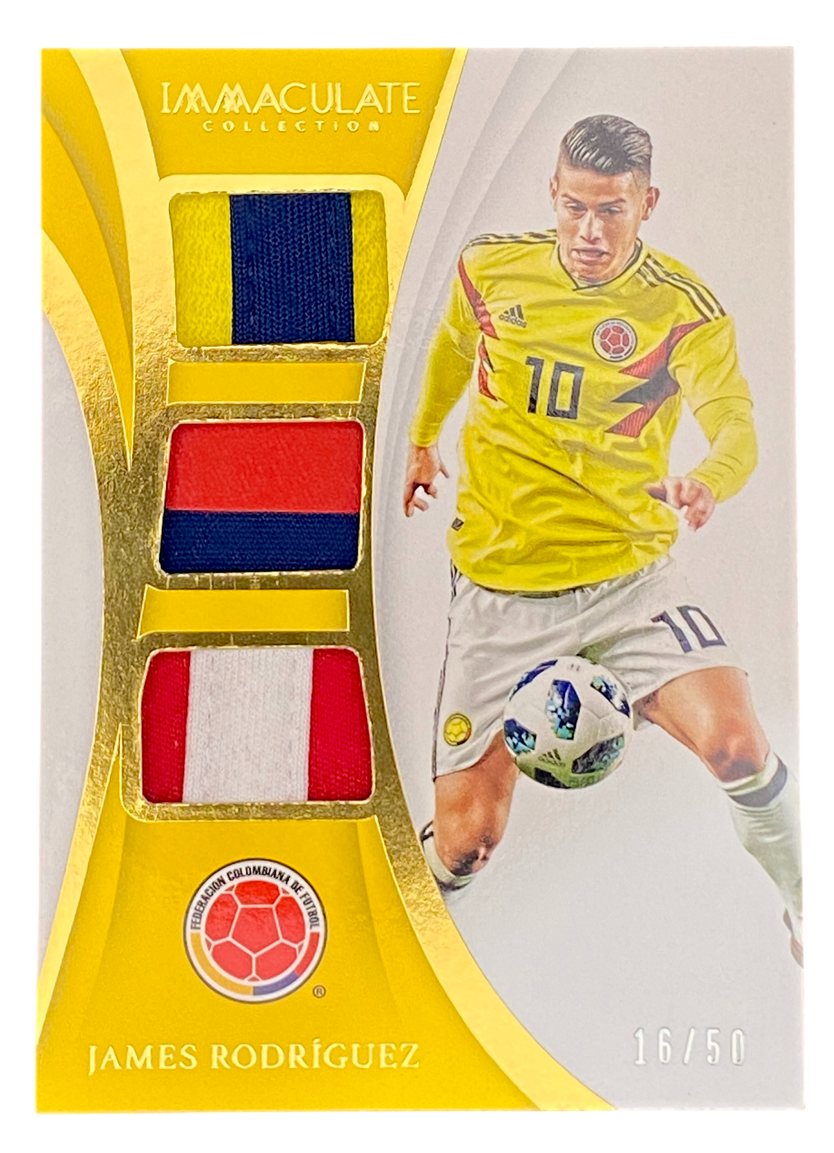 2018-19 Panini Immaculate Gold James Rodriguez Triple Player Worn Patch 16/50