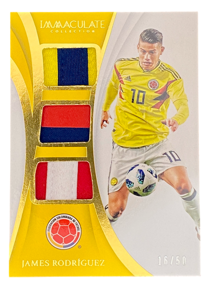 2018-19 Panini Immaculate Gold James Rodriguez Triple Player Worn Patch 16/50