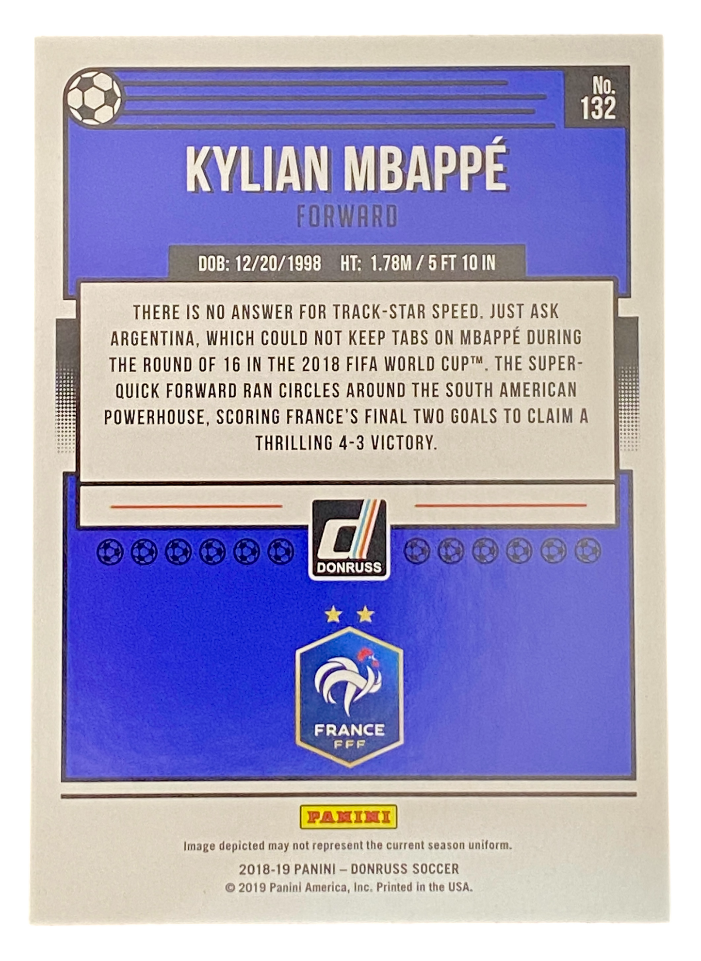 2018-19 Panini Donruss Kylian Mbappé France