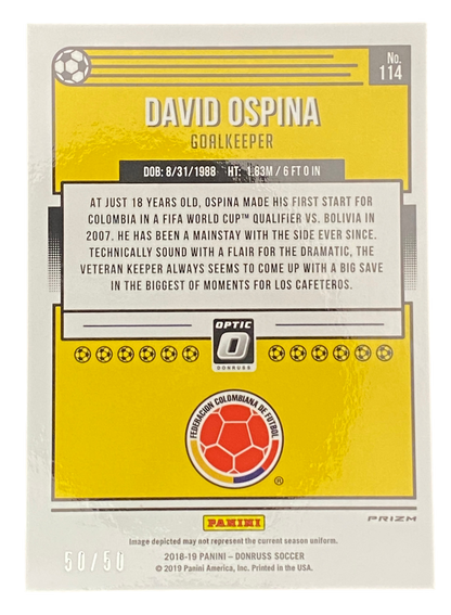 2018-19 Panini Donruss Soccer David Ospina, 50/50