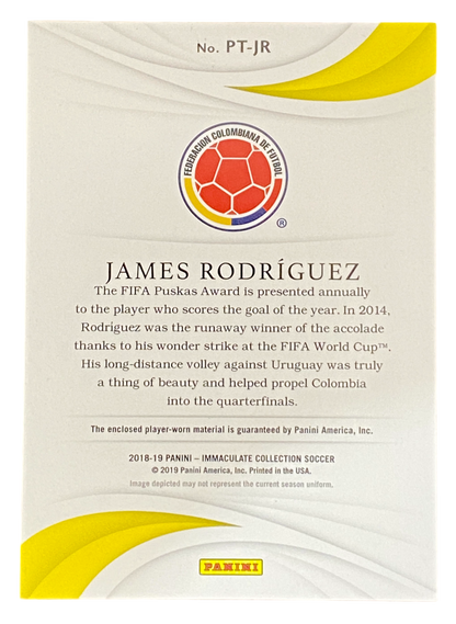 2018-19 Panini Immaculate Gold James Rodriguez Triple Player Worn Patch 16/50