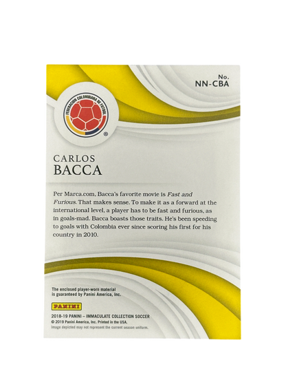 2018-19 Panini Immaculate Nameplate Nobility Carlos Bacca, Player worn Patch, 3-5
