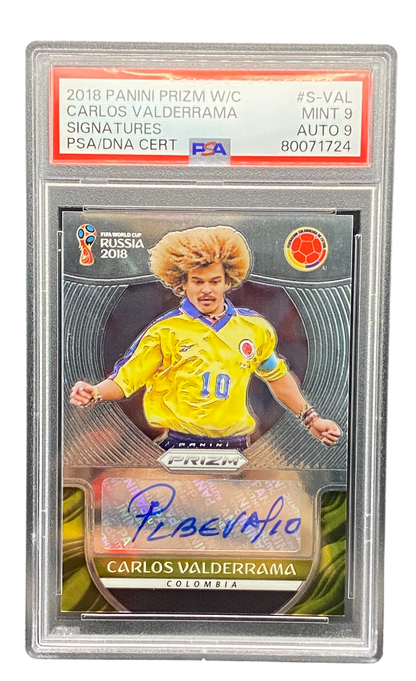 2018 Panini Prizm W/C Carlos Valderrama Autograph, PSA 9, Auto 9