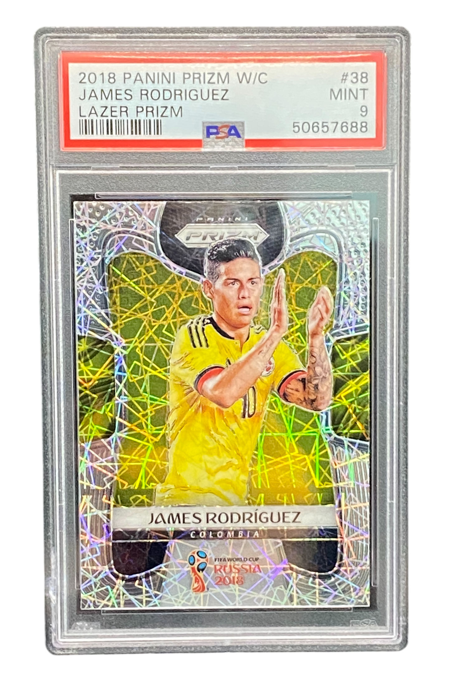 2018 Panini prizm W/C James Rodríguez Lazer Prizm, PSA 9