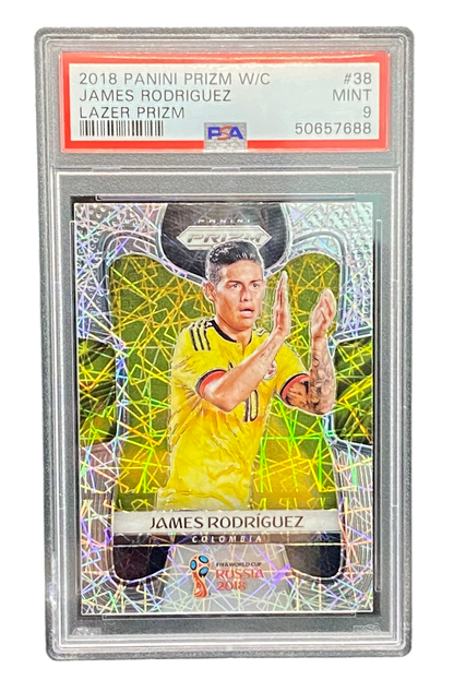 2018 Panini prizm W/C James Rodríguez Lazer Prizm, PSA 9