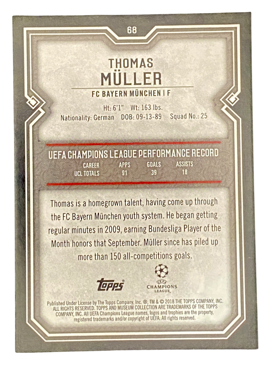 2018 Topps Museum Collection Thomas Muller 34/50