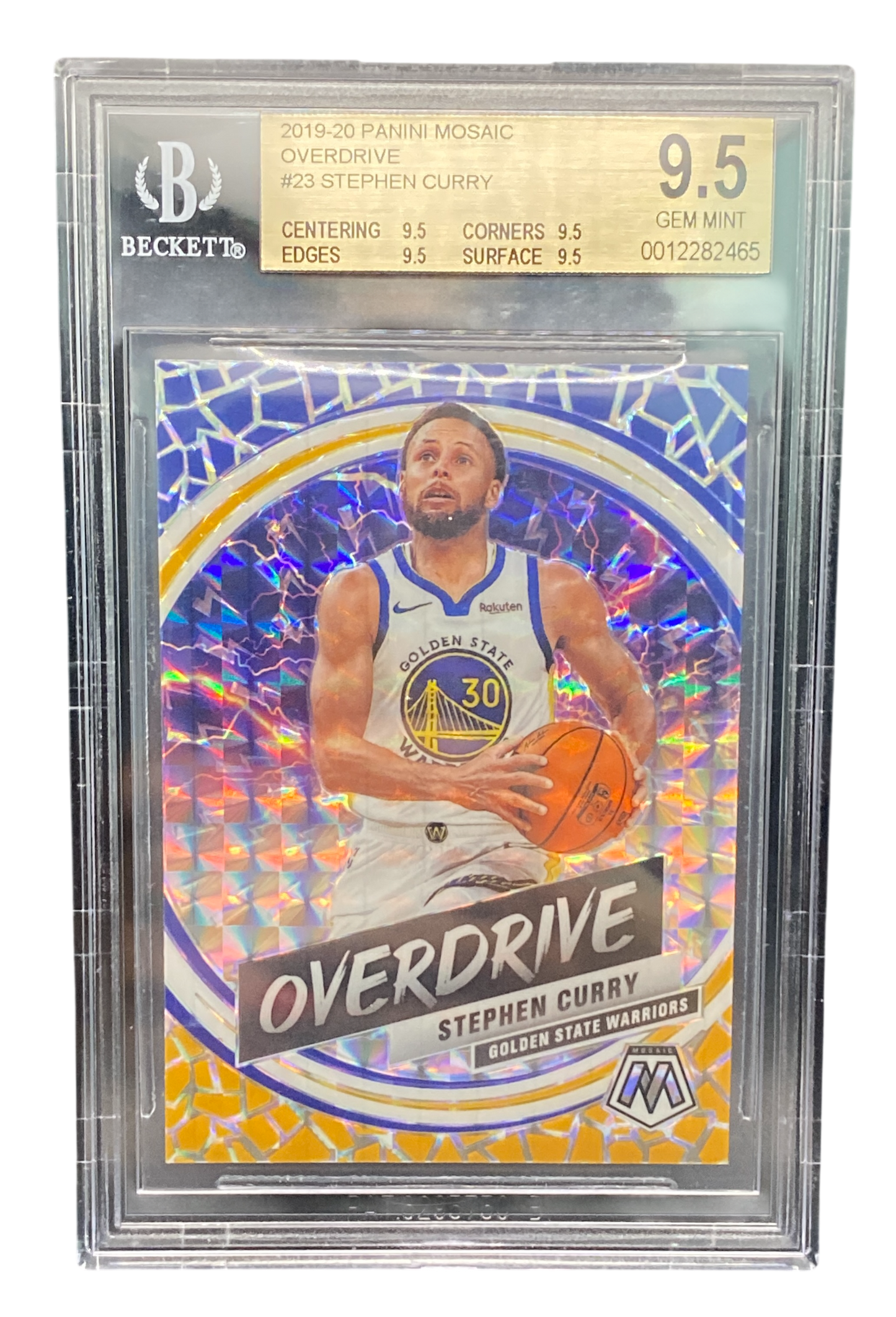 2019-20 Panini Mosaic Overdrive Stephen Curry BGS 9.5