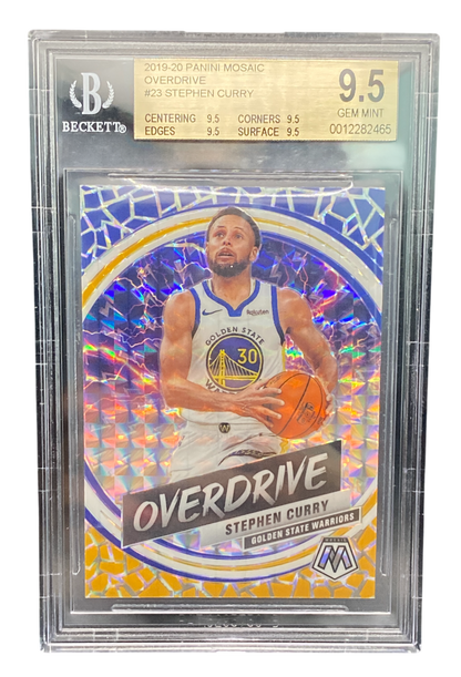 2019-20 Panini Mosaic Overdrive Stephen Curry BGS 9.5