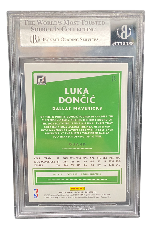 2020 Panini Donruss Luka Doncic Beckett 9