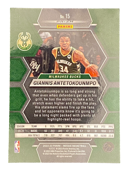 2021-22 Panini Mosaic Giannis Antetokounmpo, Green