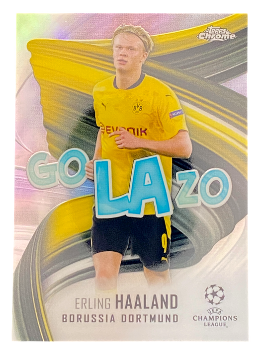 2021 Topps Chrome UEFA Champions League Erling Haaland Golazo