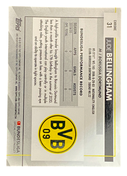 2021 Topps Chrome Bundesliga Jude Bellingham RC