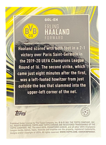 2021 Topps Chrome UEFA Champions League Erling Haaland Golazo