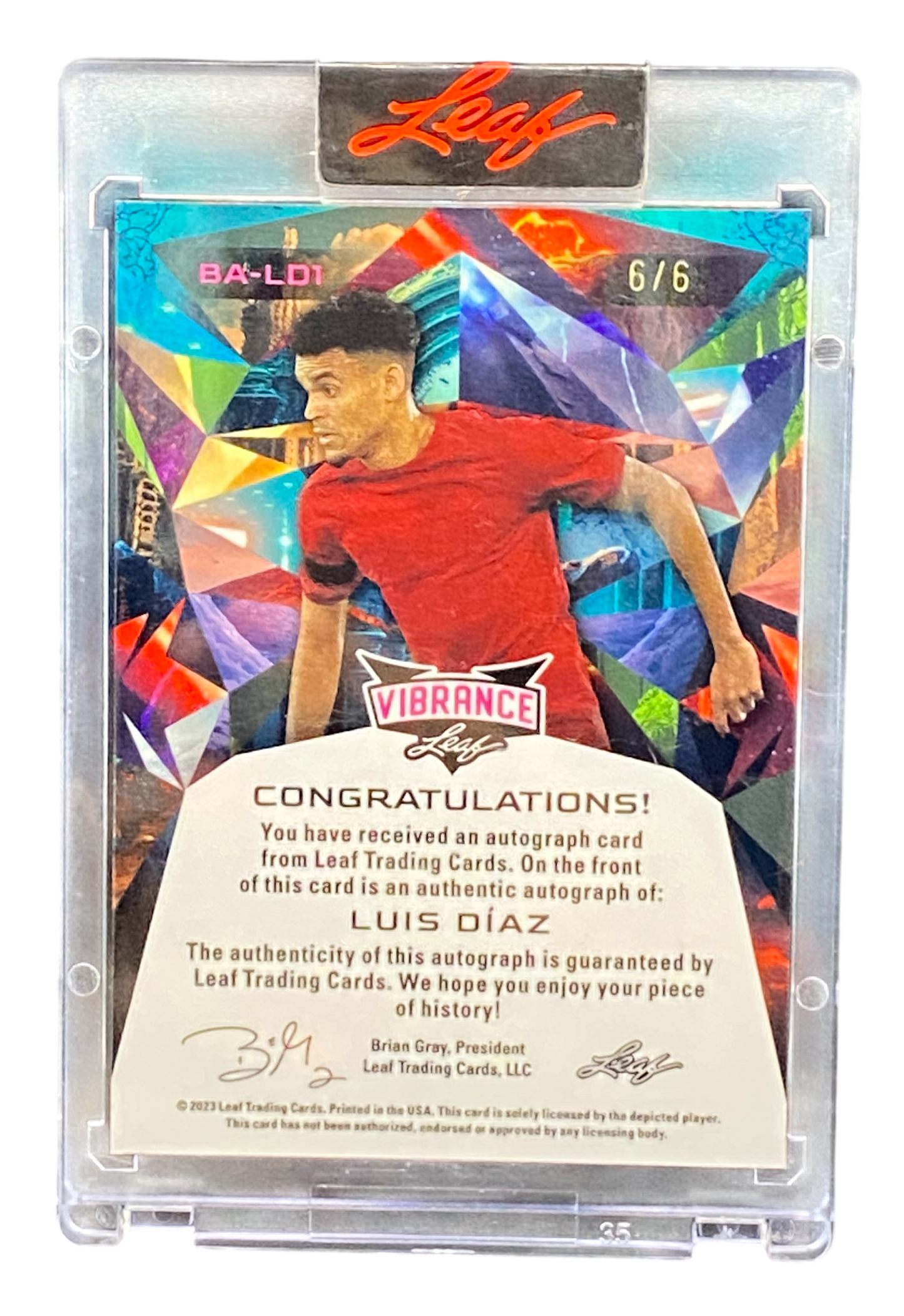 2022 Leaf Vibrance Luis Diaz Autograph 6/6