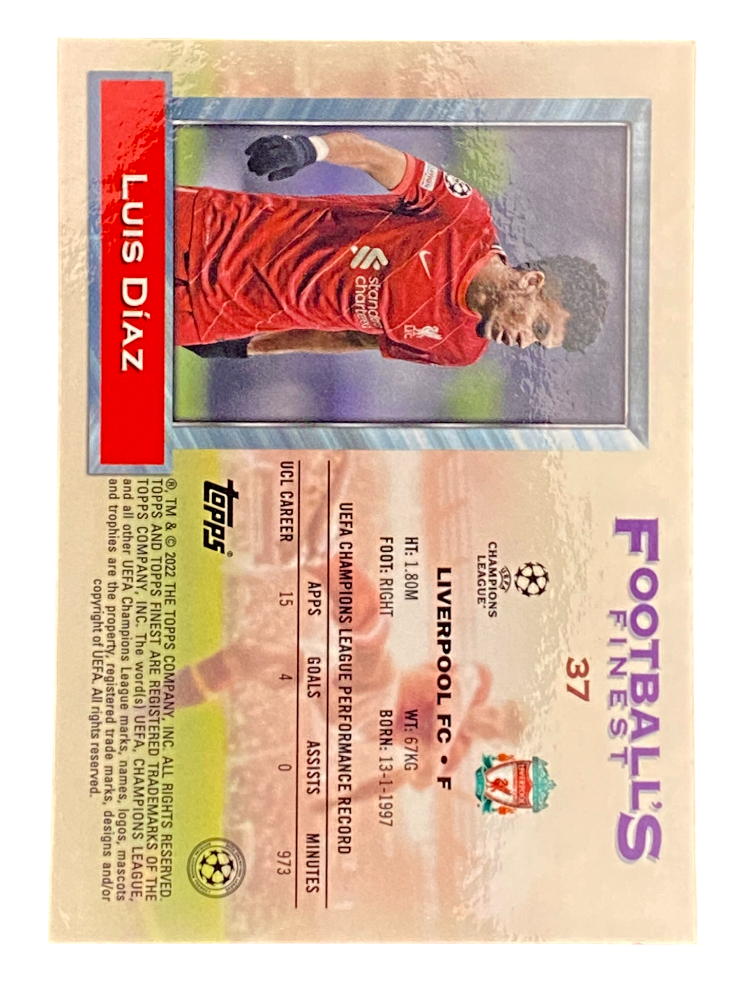 2022 Topps Champions League Luis Díaz Football´s Finest