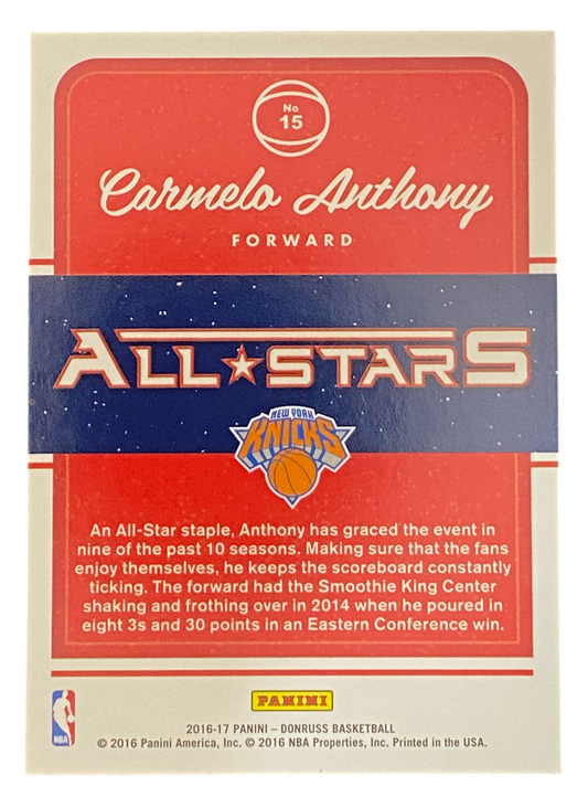 2023-24 Panini Donruss, All Stars, Carmelo Anthony