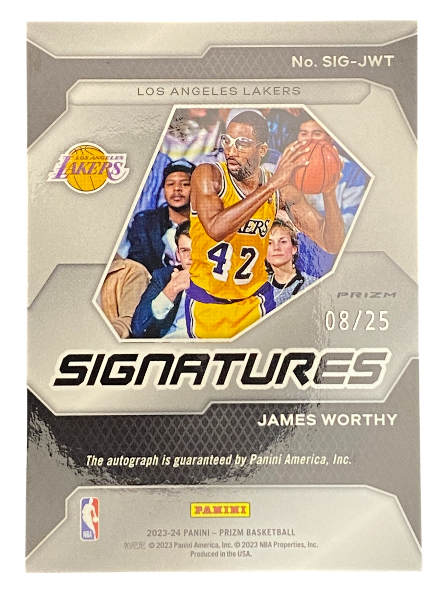 2023-24 Panini Prizm Basketball James Worthy Autograph 8/25