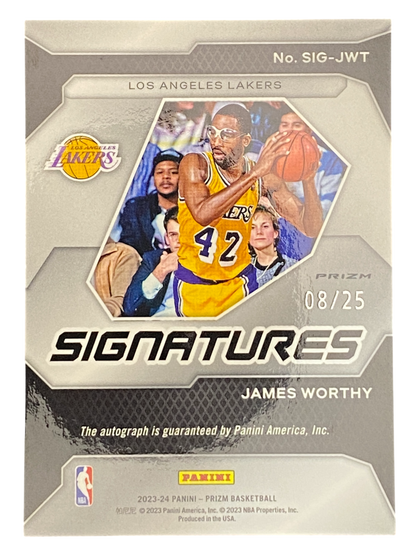 2023-24 Panini Prizm Basketball James Worthy Autograph 8/25