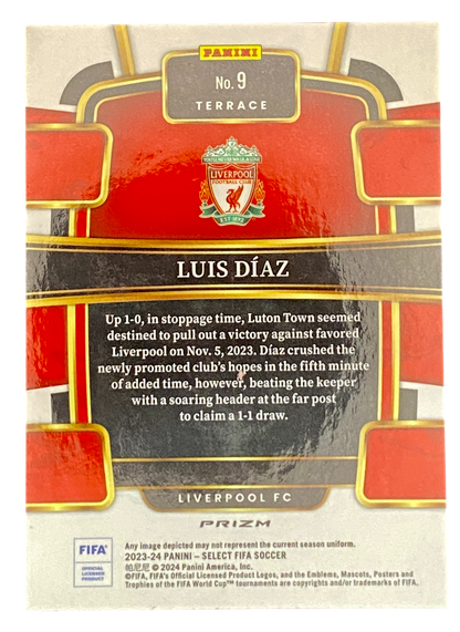2023-24 Panini Select Luis Díaz, Red & Blue parallel