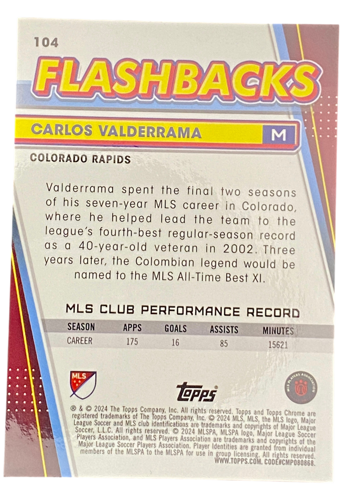 2023-24 Topps Chrome MLS, El Pibe Valderrama, 40/50