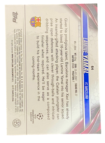 2023-24 Topps Chrome UEFA Lamine Yamal RC