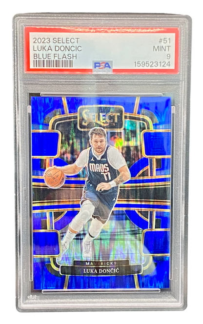 2023 Panini Select Blue Flash, Luka Doncic, PSA 9