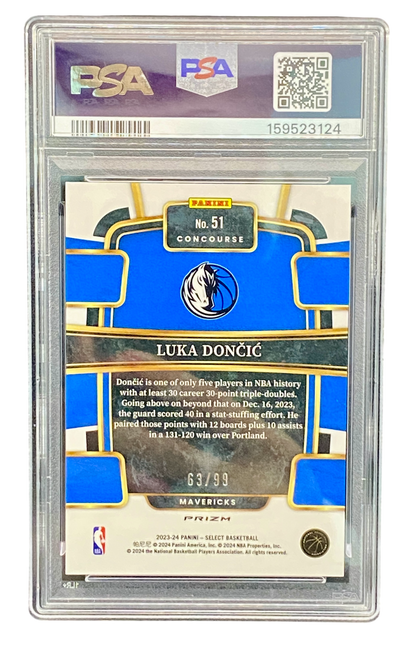 2023 Panini Select Blue Flash, Luka Doncic, PSA 9