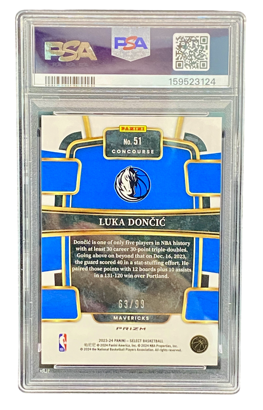 2023 Panini Select Blue Flash, Luka Doncic, PSA 9