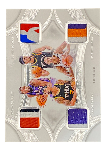 2024-25 Panini Flawless Quad Patches, Kevin Durant, Devin Booker, Bradley Beal, Oso Ighodaro