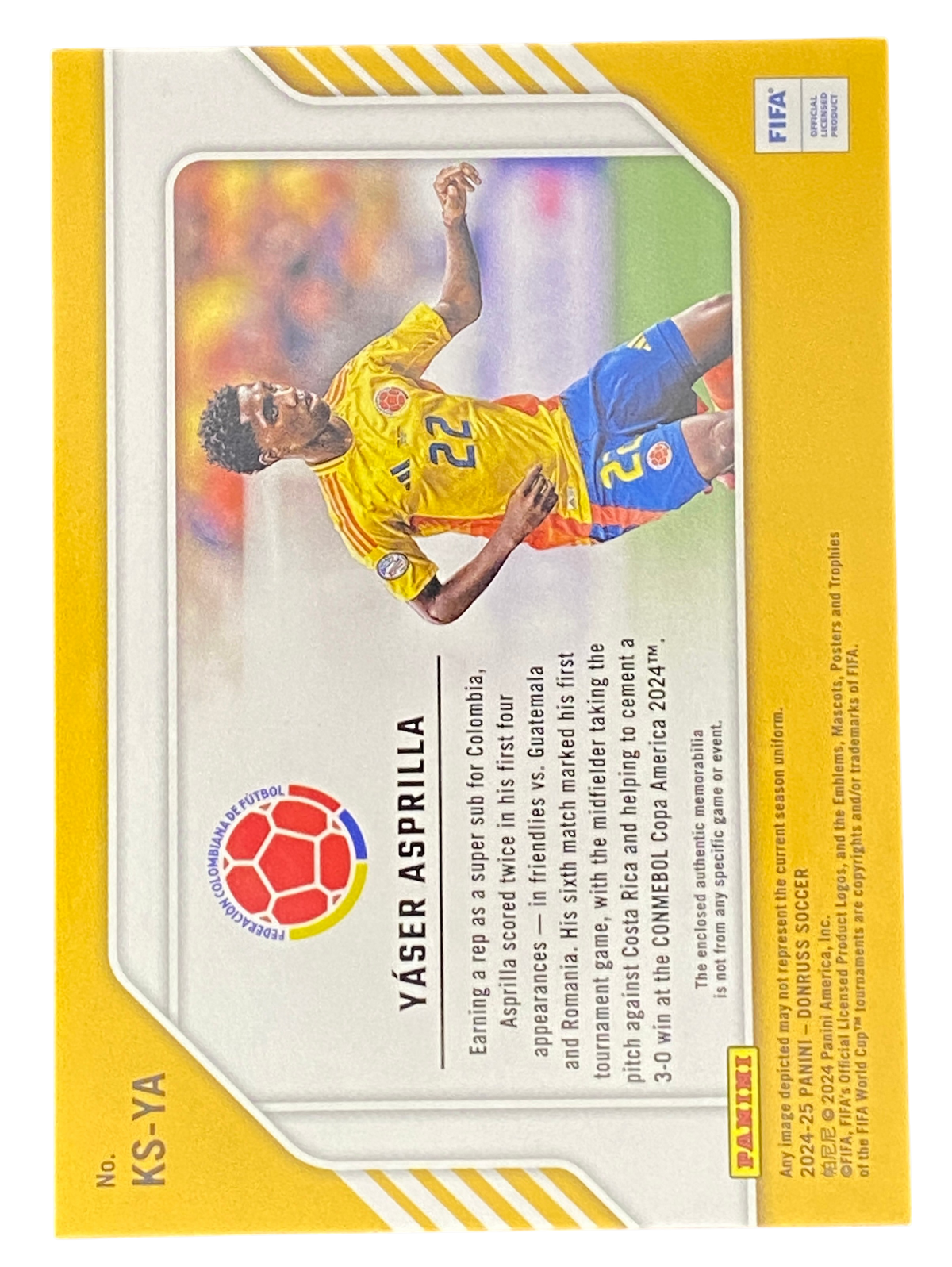 2024-25 Panini Donruss Soccer Yáser Asprilla, 01/10, Patch