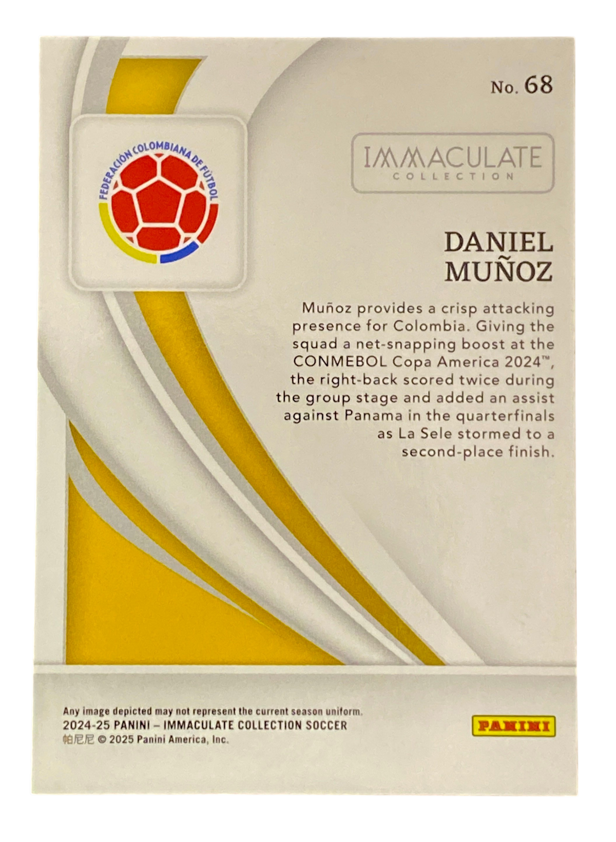 2024-25 Panini Immaculate, Daniel Muñoz, 66/70