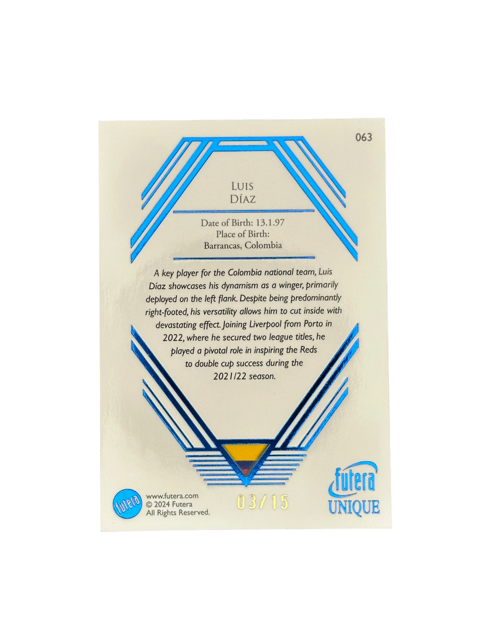 2024 Futera Unique, Luis Diaz, 3-15