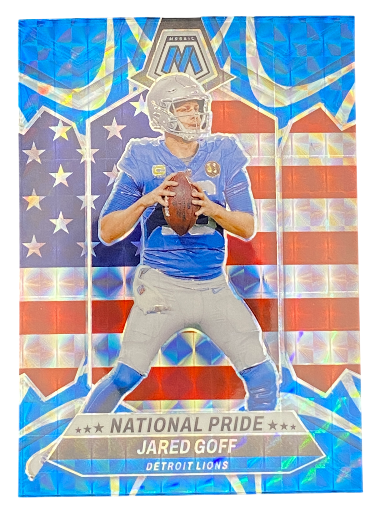 2024 Panini Mosaic Jared Goff - Reactive Blue Mosaic Prizm