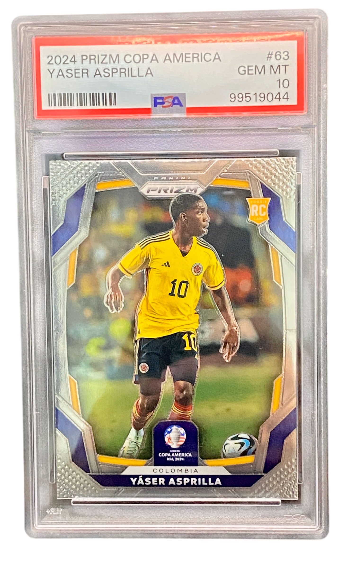 2024 Panini Prizm CONMEBOL Copa America Yaser Asprilla PSA 10