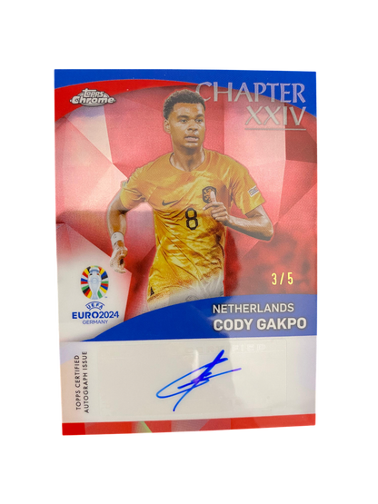 2024 Topps Chrome UEFA Euro Cody Gakpo Autograph 3-5