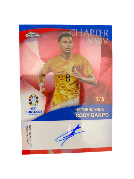 2024 Topps Chrome UEFA Euro Cody Gakpo Autograph 3-5