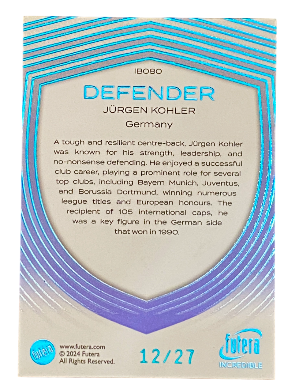 2024 Futera Jurgen Kohler 12/27