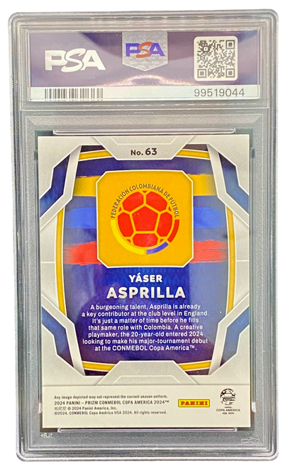 2024 Panini Prizm CONMEBOL Copa America Yaser Asprilla PSA 10
