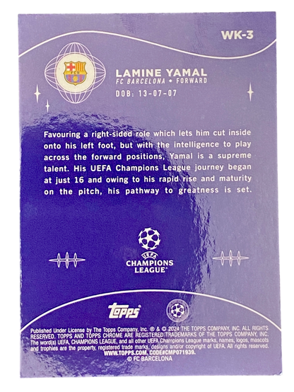 2024 Topps Chrome UCL rookie Lamine Yamal Wonderkids