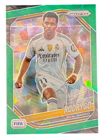 2025-26 Panini Prizm Soccer Rodrygo Green Iced Parallel