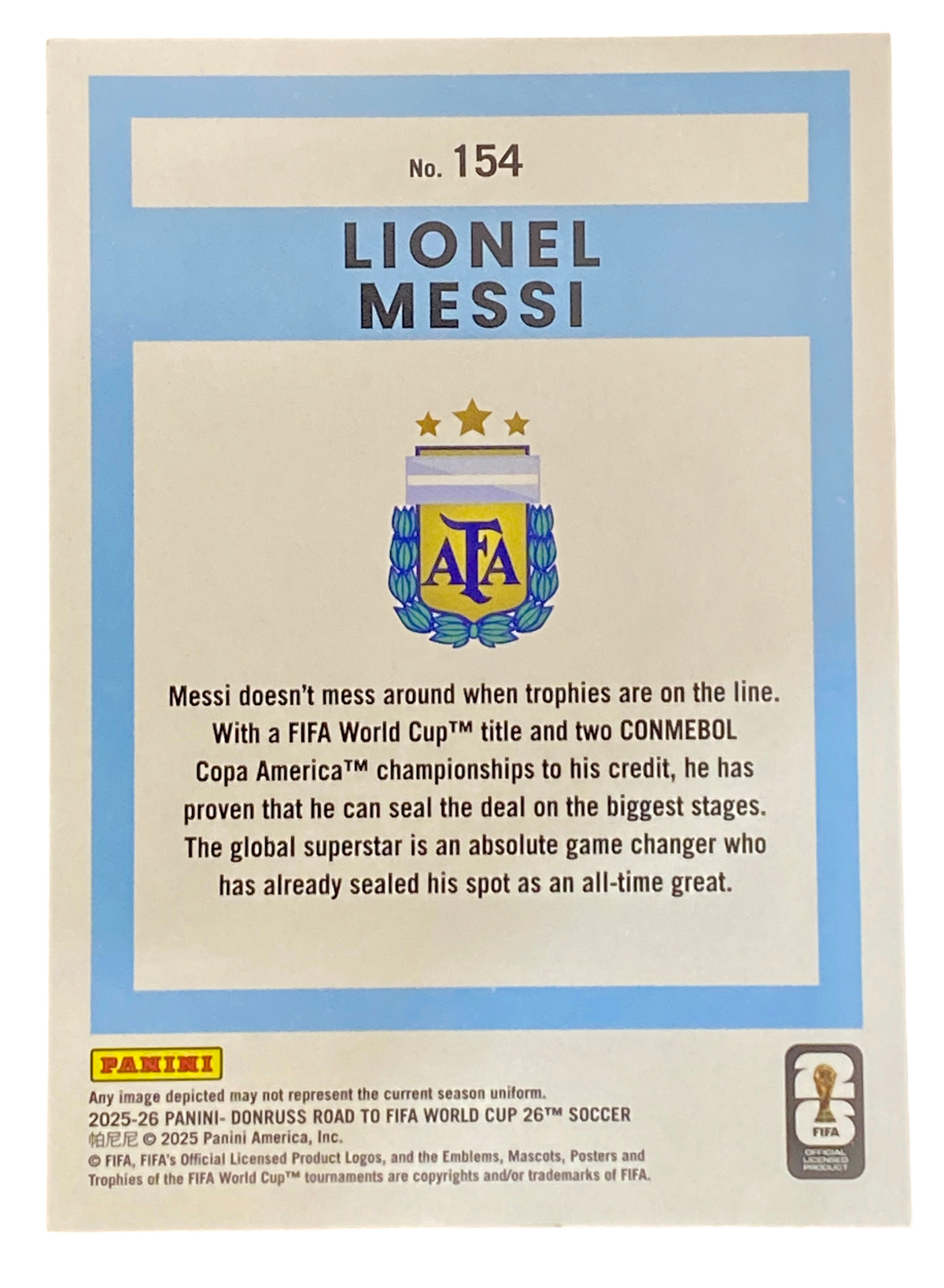 2025-26 Panini Donruss Lionel Messi, Argentina