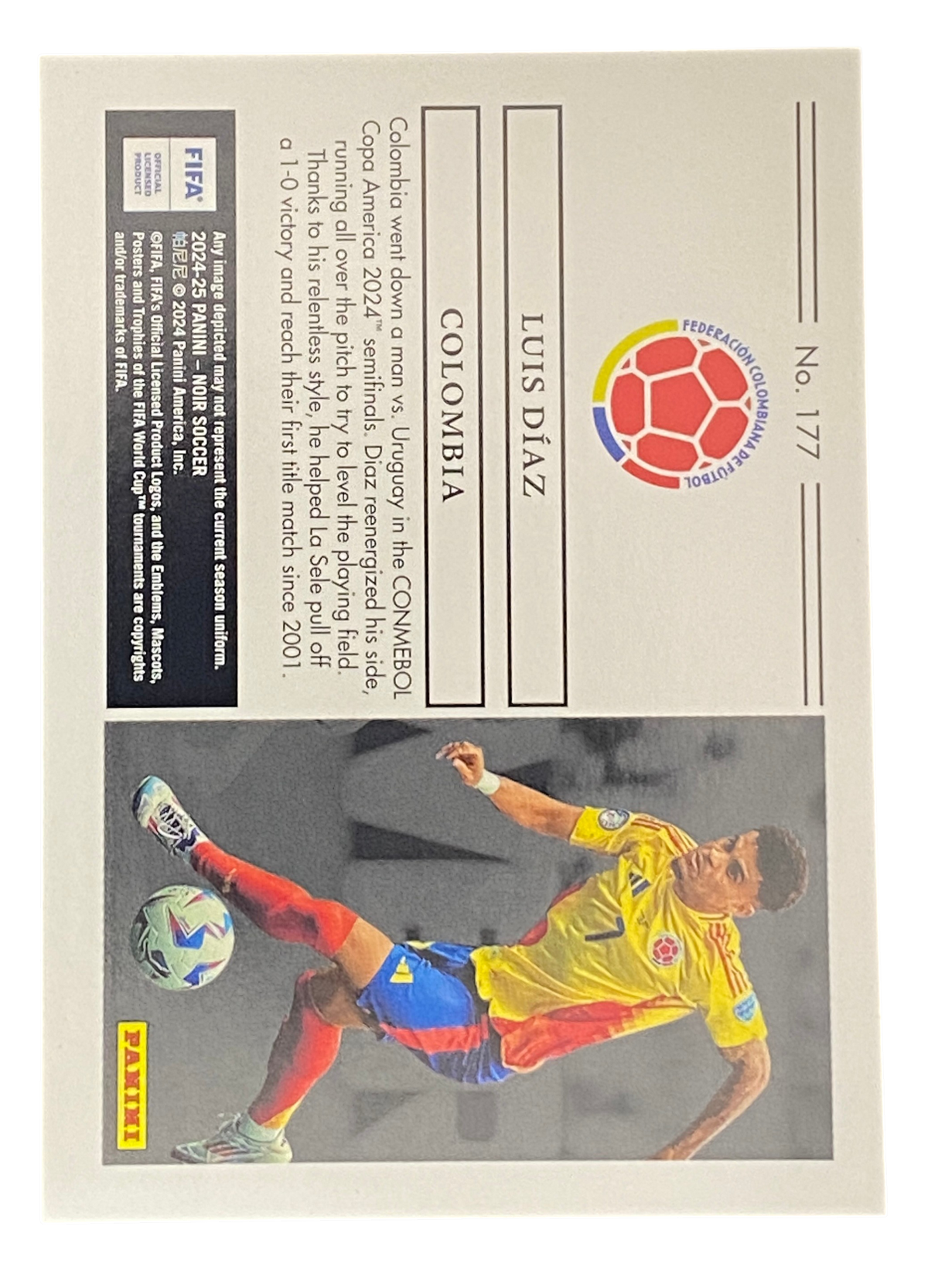 2025-26 Panini Noir FIFA, Luis Díaz, 17/49