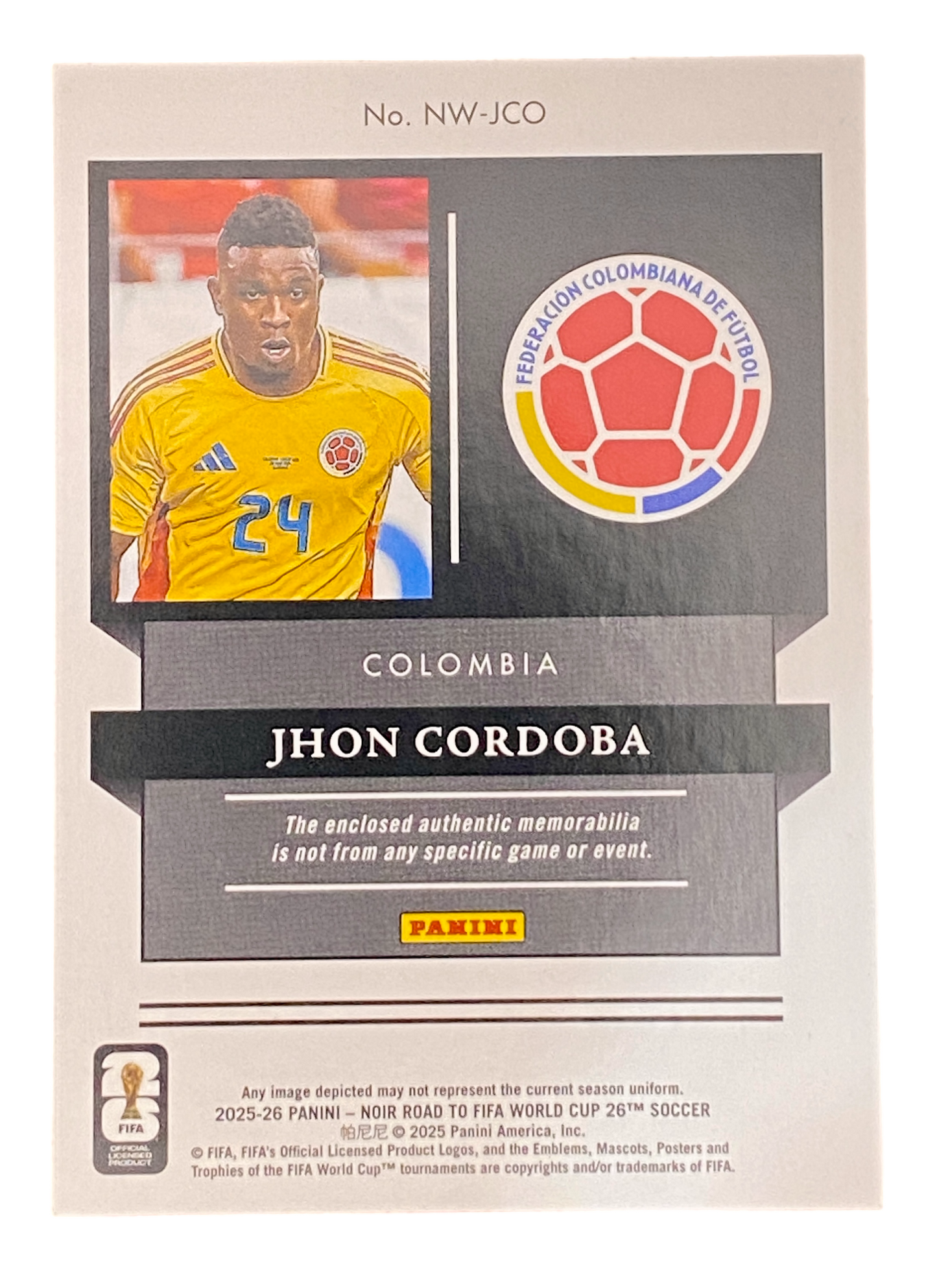 2025-26 Panini Noir, Jhon Cordoba, 10/10, Patch