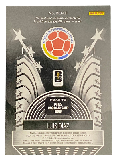 2025-26 Panini Noir, Road to FIFA World Cup, Luis Díaz, 58/70, Patch