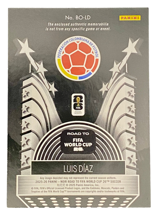2025-26 Panini Noir, Road to FIFA World Cup, Luis Díaz, 58/70, Patch