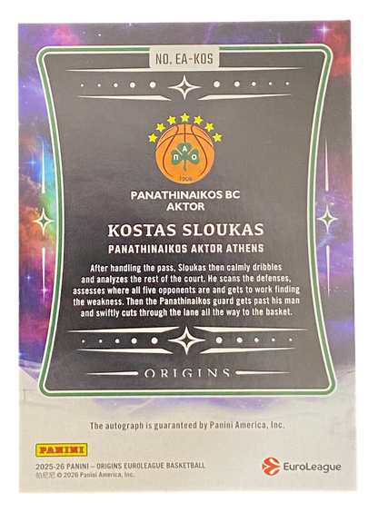 2025-26 Panini Origins EuroLeague Kostas Sloukas, Autograph, 3/10