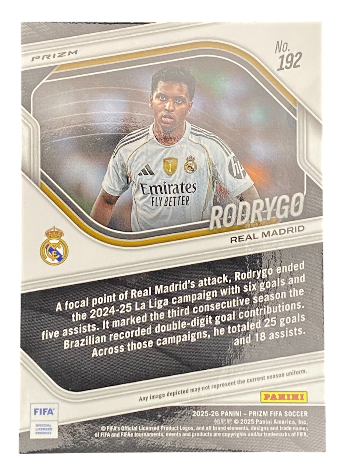 2025-26 Panini Prizm Soccer Rodrygo Green Iced Parallel