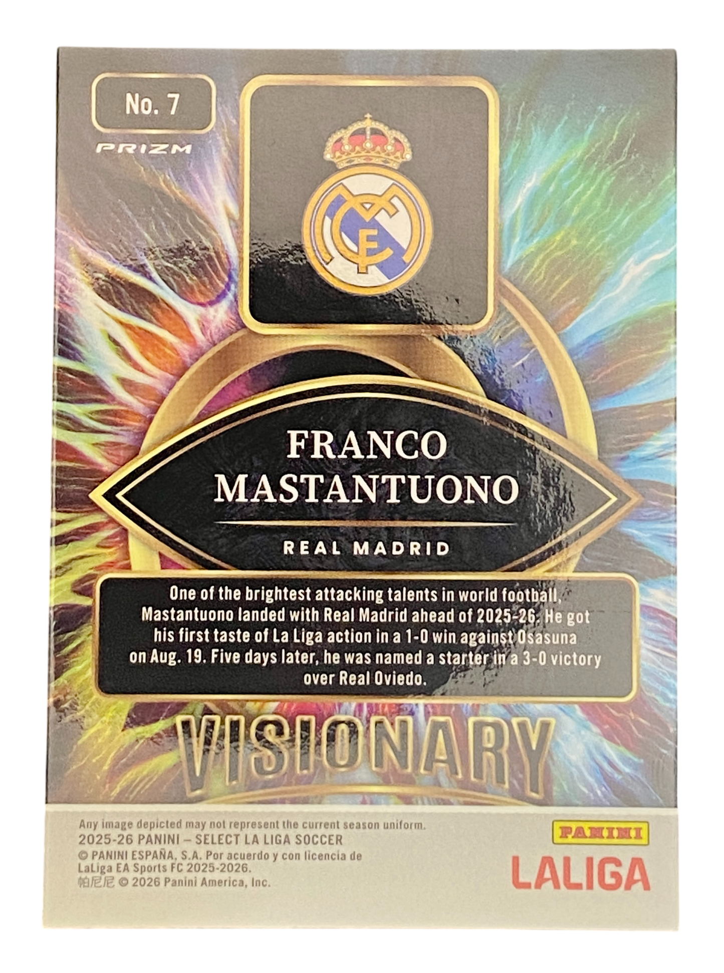 2025-26 Panini Select La Liga, Franco Mastantuono, Visionary