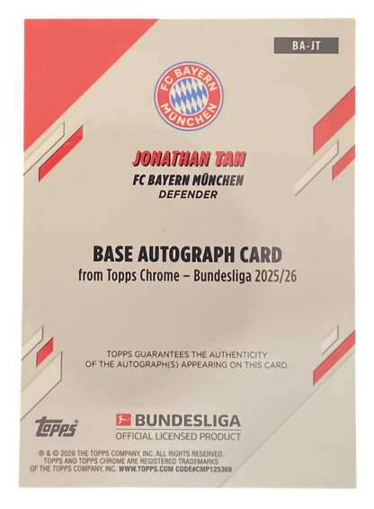 2025-26 Topps Chrome Bundesliga Jonathan Tah Autograph 24/25