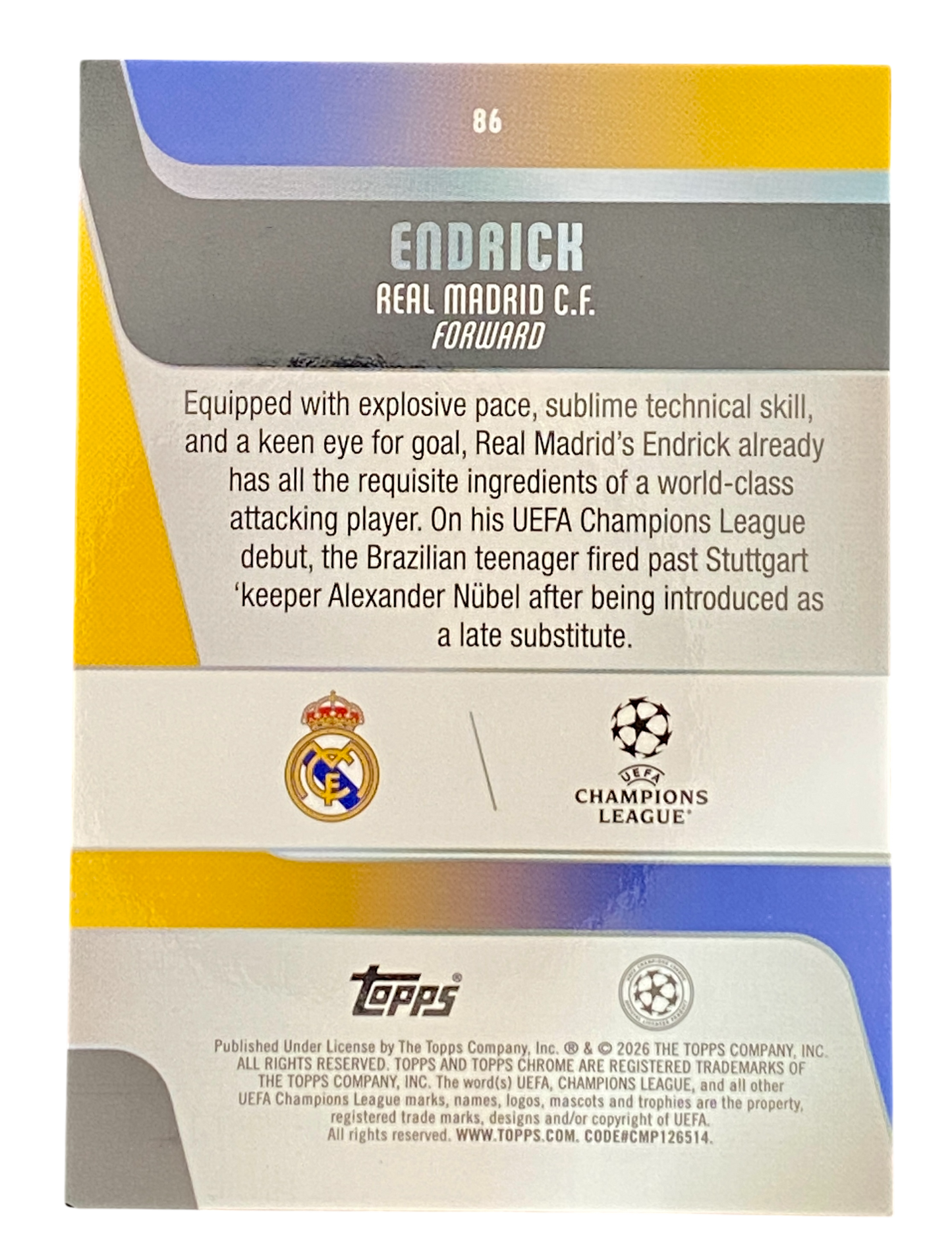 2025-26 Topps Chrome Future Stars, Endrick, 120/299